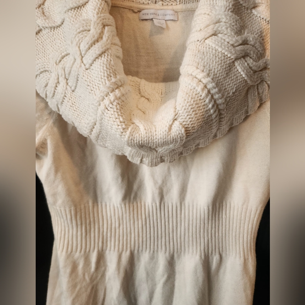 Womens ivory half knit sweater dress~size XS - Picture 3 of 4
